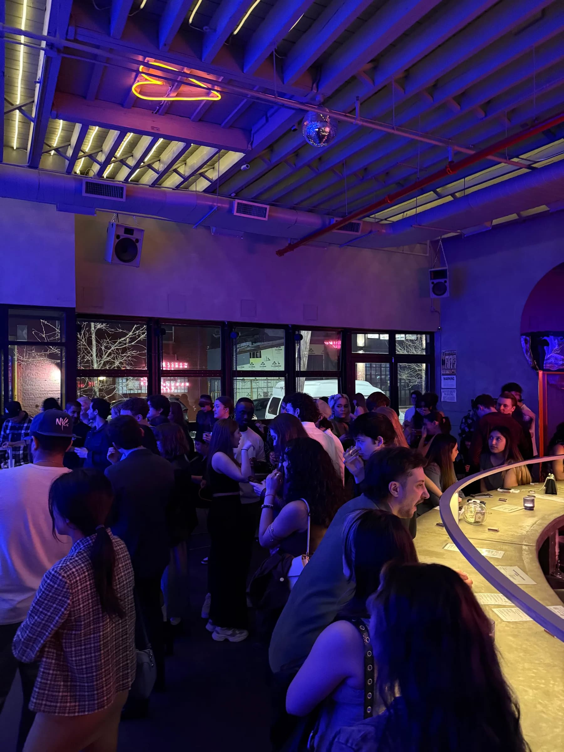 The full room at the ticketed Gig App launch in Williamsburg